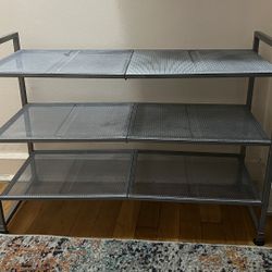 3-Tier Silver Metal Storage Rack  