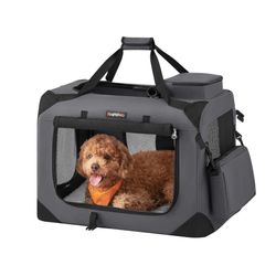 Feandrea 28" Collapsible Soft Dog Crate Portable Travel 28.0"L x 20.5"W x 20.5"H - Gray
