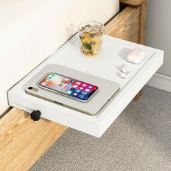 Solid Wood Birch Bedside Shelf for Bunk Bed & Top Bunk, College Dorm Room Essentials, Modern Loft Nightstand, Floating Bed Side Table Tray Storage