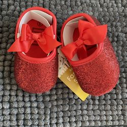 Baby Fashion Red Holiday Shoes 0-6 Months 