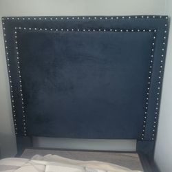 TWO Twin BLUE UPHOLSTERED BED FRAME LIKE NEW