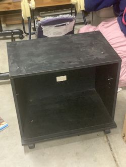 Black rolling nightstand