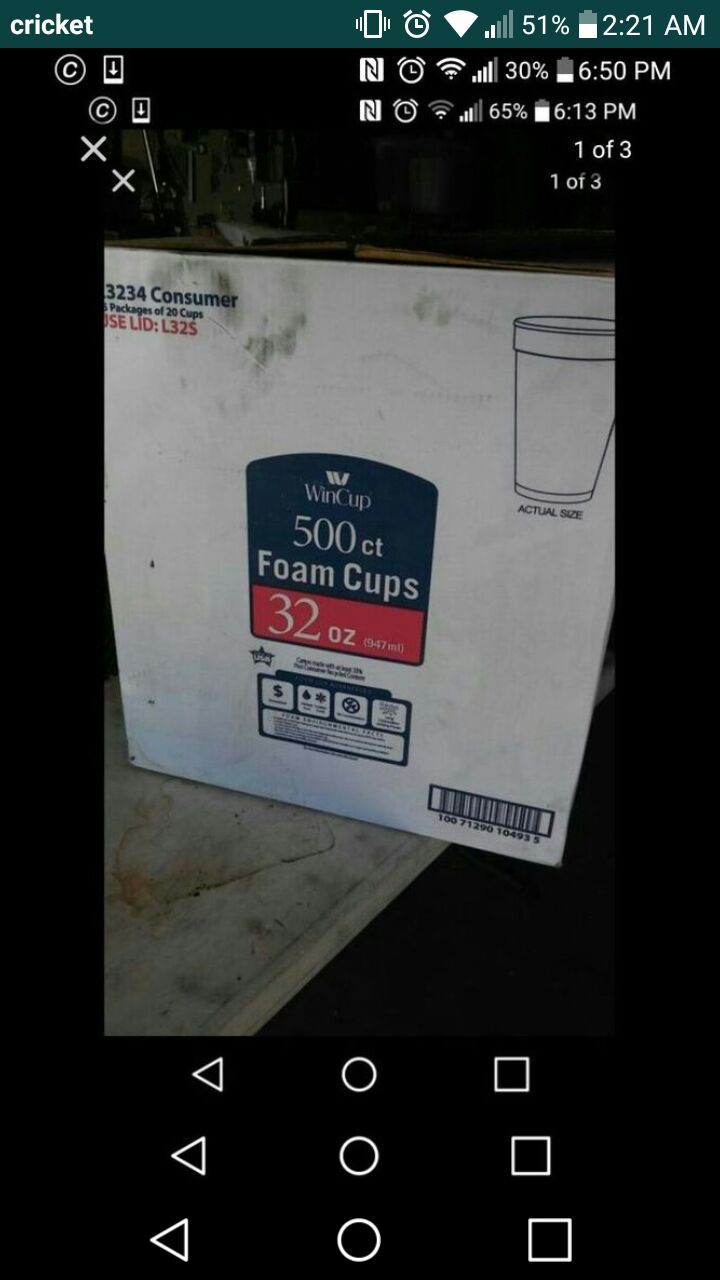 Foam cups 32 oz vasos desechables