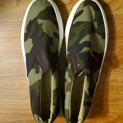 Restricted Camouflage Slip on Sneakers 