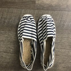 Classic Flat Sailor Stripes Espadrilles Shoes Size 8