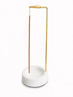 Set of 2 Modern Upside-Down Incense Holders with Ceramic Ash Catchers - New