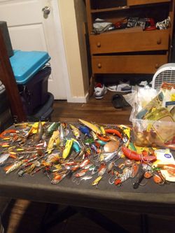 Massive lures, plugs, spoons, spinners, everything  spincast , hooks huge lot 222 dollars cash