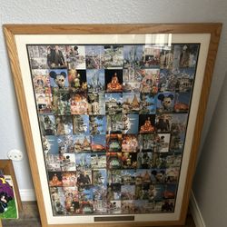 Vintage 1996 Walt Disney World Framed Uncut Proof Sheet Trading Cards Limited To 250 