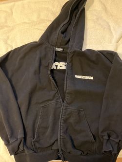 Balenciaga Reverse Logo Black Zip-Up Hoodie – L