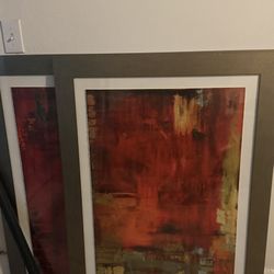 Double abstract paintings 