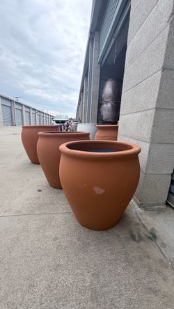 Clay planters 19” H $65 each