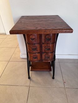 Antique Treadle Sewing Machine Cabinet Table