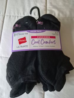 Hanes No Show Tab Socks New