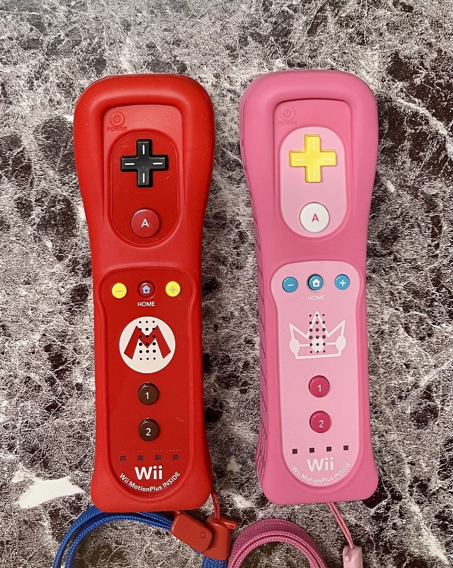 Super Mario And Princess Peach Wii Controllers