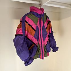 1980s vintage s. gallery duck down giacca color block ski jacket parka 