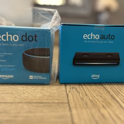 Amazon Echo Dot + Echo Auto NEW In Box