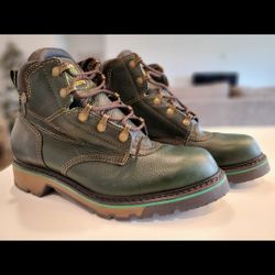 John Deere Leather Work Boots 9.5 Mens 