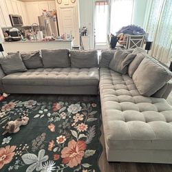 Gray sectional from rooms to go