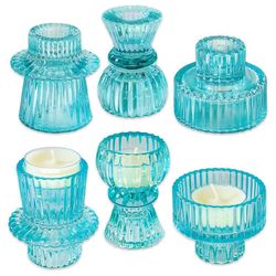 Kate Aspen Ribbed Dual Candle Holder