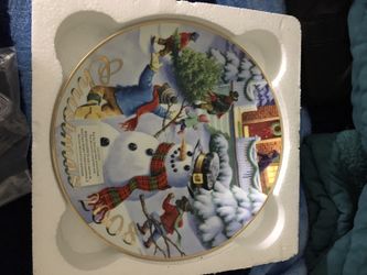 Frosty collectible plate