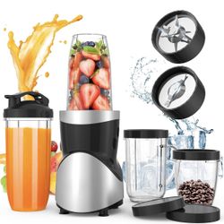 Smoothie Blender, 900W Blenders for Shakes and Smoothies, 15-Piece Personal Blender and Grinder Combo for Kitchen, Smoothies Maker with 4 BPA-F