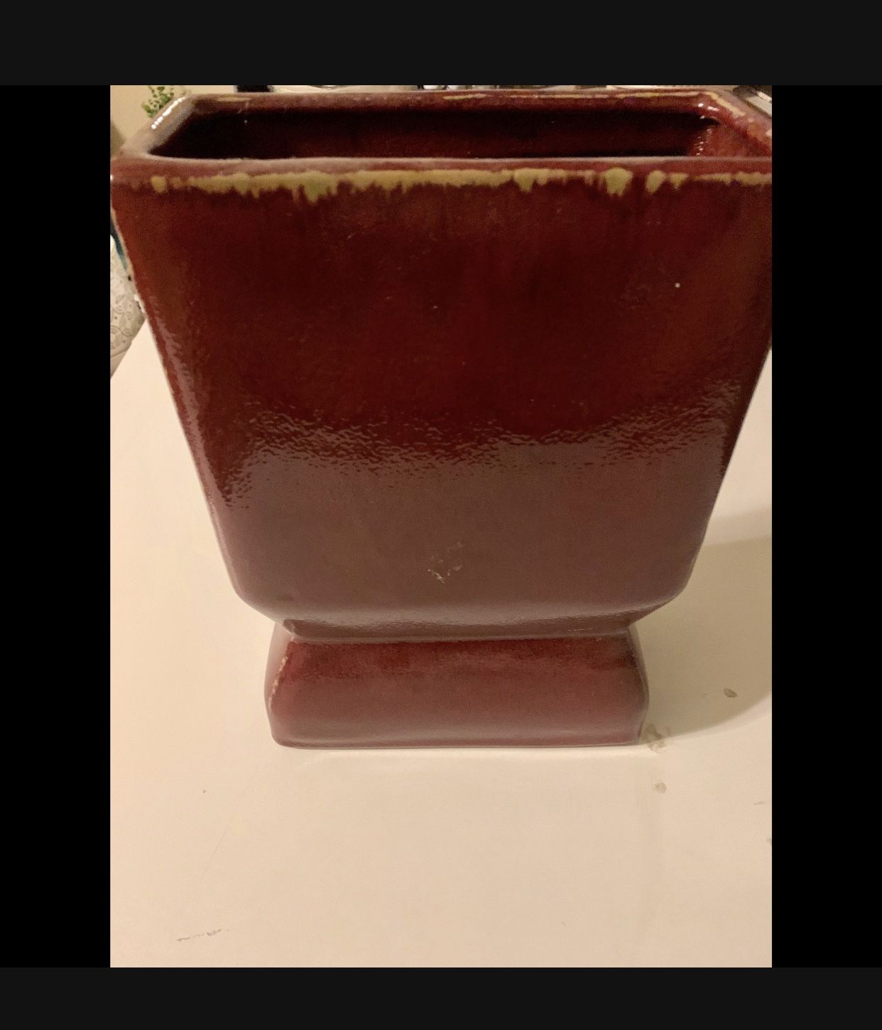 Large Dark Red Heavy Vase - Excellent Condition