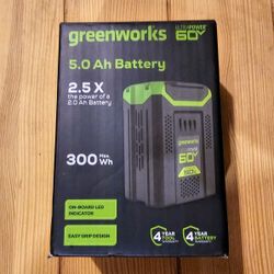 Greenworks Ultra Power 60V 5ah (5.0 Ah) Battery ~Onboard Led Indicator~