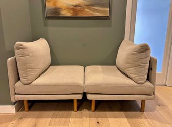 Burrow Modular Loveseat / 2 Lounge Chairs – Beige