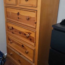 Tall Wooden Dresser - Oak color 