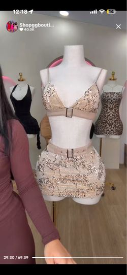Sequin Two-Piece Bra & skirt GG’s Boutique