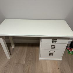 Pottery Barn White Desk with Drawers