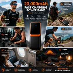 20,000mAh Fast Charging Power Bank – Perfect for Summer Adventures & Outdoors
