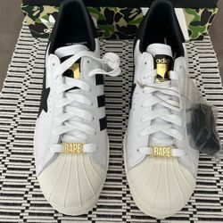 Adidas x BAPE Superstar 80s "White/Black" GZ8980 Size 9 Mens Brand New DS