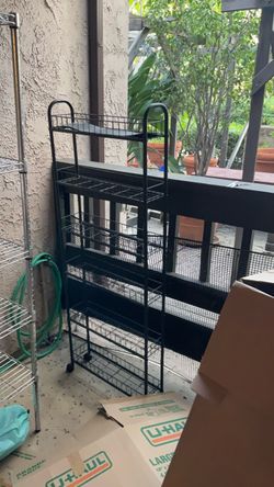 Slim black slider shelves