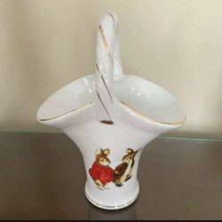 Fredrick Warne Co Beatrix Potter Vase Peter Rabbit & Benjamin Rabbit 9” Height.