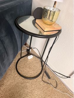 Side table with mirror