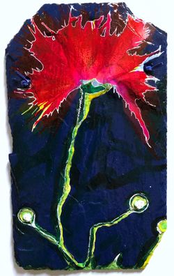 Slate original painting artwork alcohol inks ready to mount