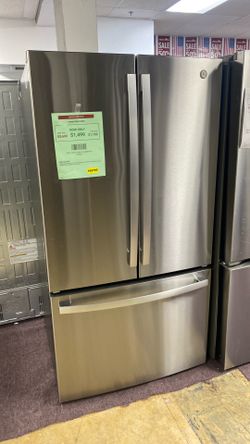 GE Standard-Depth 27-cu ft 3 -Door 36-in Wide with Ice Maker (Fingerprint-resistant Stainless Steel) ENERGY STAR
