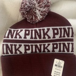 Victoria’s Secret Pink Burgundy Beanie Hat