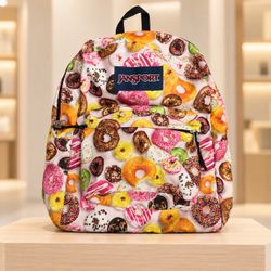 Jansport Sweet Donut Colorful Backpack 16” X 11” X 5” Limited Edition