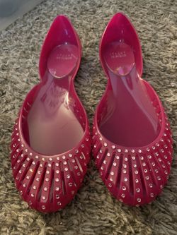 Stuart Weitzman Jelly Swaroski Crystal Fuchsia Flats