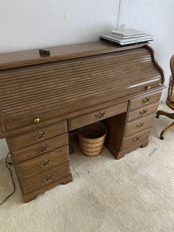 Amish Computer Roll Top Desk