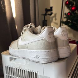 Tan/White Nike Air Forces Size 6.5Y/8W