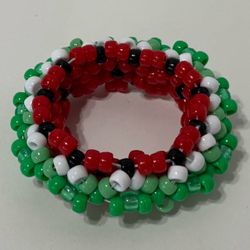 Watermelon Patterned Kandi UFO Cuff Handcrafted NEW