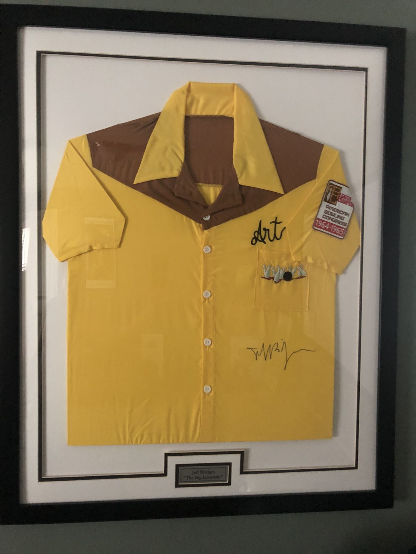 Framed and Signed Big Lebowski Bowling Jersey