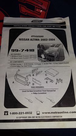 Din mount radio para nissan 2002-2004