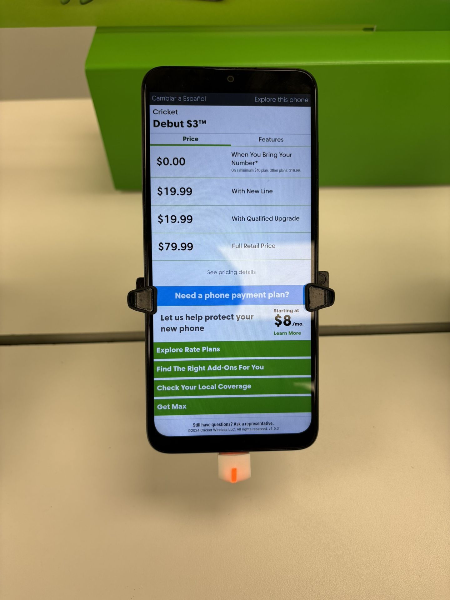 Cricket debut S3 free on new activations