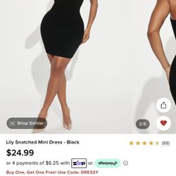 New Lily Snatched Mini Dress - Black 