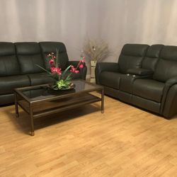 Leather recline couches 