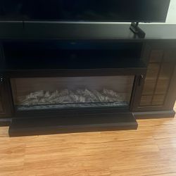 Beautiful Black TV Stand With Heater 